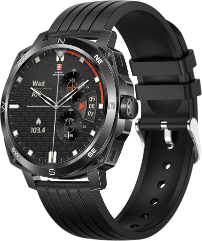 Swiss Military Dom 4 Smartwatch silicon strap Black