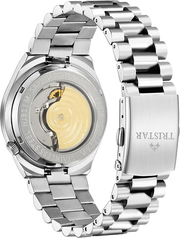 Tristar NJ Series Men's Automatic Watch Tiffany Index Dial Stainless Steel Bracelet Wrist Watch for Men