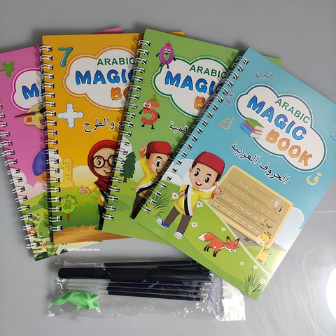 Arabic Magic Copybook for Kids: Reusable Handwriting Tracing Book