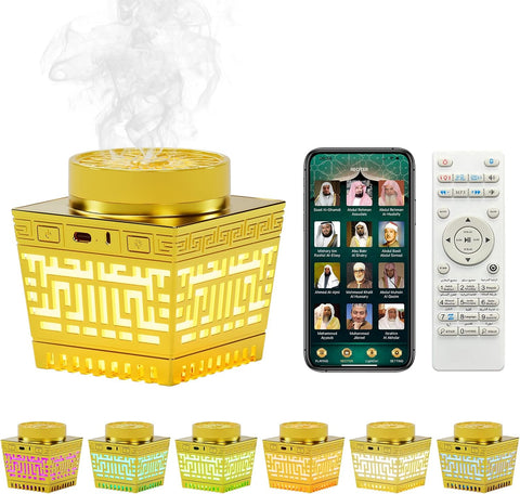 Quran Speaker & Mini Incense Burner Bakhoor,Remote Control with 114 Quran Chapters