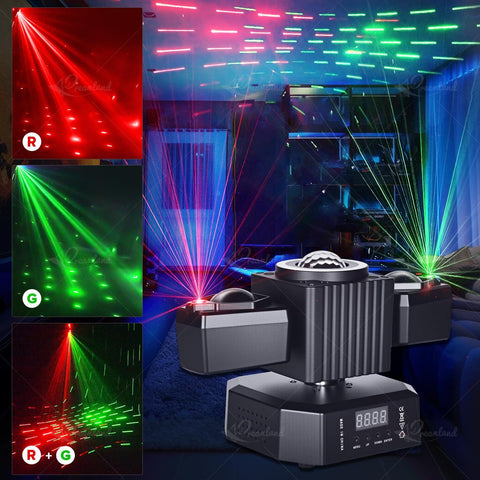Olmecs 50W LED Beam Moving Head Light Red Green Laser Disco Light with Magic Ball Rotating Remote Control Suitable for DJ Party