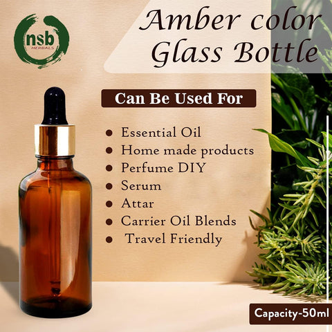 Willow 30/ 50/ 100 ml Amber Round Empty Glass Bottle + Glass Dropper + Gold Ring + Black Silicone Teat (12pc Pack)