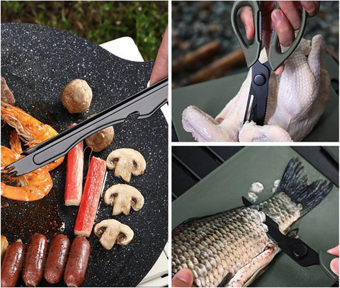 5-in-1 Premium Portable Kitchen Knife Set with Cutting Board