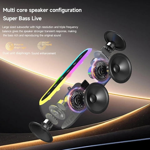 Portable Heavy Bass Bluetooth Speaker with RGB LED Light – Wireless Stereo Speake