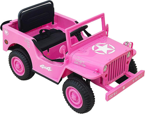 VLRA BIKE Kids Military Style Electric Ride-On Jeep, with Shovel, Realistic Military Details, Rugged Wheels 12V 3-6years