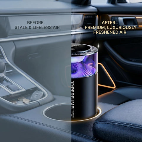 Aromatherapy Car Air Freshener Diffuser – USB Rechargeable Waterless Aromatherapy Humidifier, with Light - Oriental Golden Osmanthus