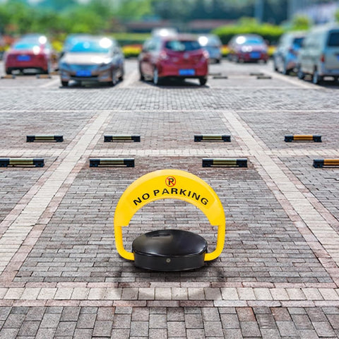 Olmecs Solar Parking Barrier With Remote Control | Anti Interface Car Parking Barrier - Yellow & Black