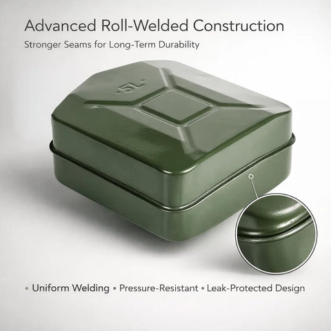 Military Green Metal Jerry Can 5L For Cars, Jeeps & Other Vehicles