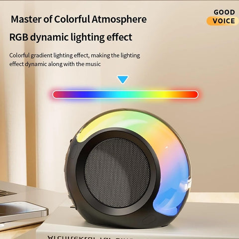 Portable Heavy Bass Bluetooth Speaker with LED Light (Grey)