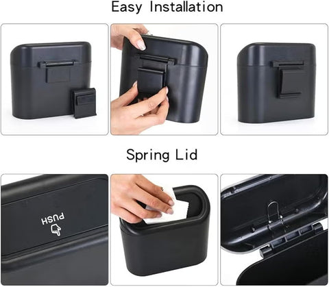 Car Trash Can with Lid, Mini Auto Dustbin Garbage Organizer