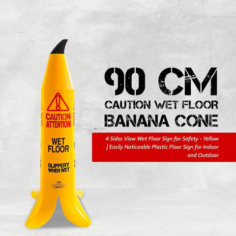 Olmecs Wet Floor Banana Cones -90CM | Banana-Shaped Wet Floor Cone (1)