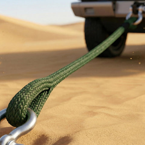 15T - 9M Heavy Duty Synthetic Winch Rope – Off-Road Recovery Tow Rope with Reinforced Loops, High Strength Braided Cable for SUV, Truck, ATV, UTV