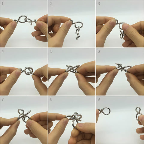 Olmecs 24pcs Metal Wire Puzzle Set Logical Thinking Development Metal Link Unlock Interlock Toys