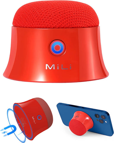 MiLi Magnetic Small Bluetooth Speaker, Compatible with MagSafe Speaker for iPhone 12/13/14, Wall Mountable True Wireless Mini Bluetooth Speaker
