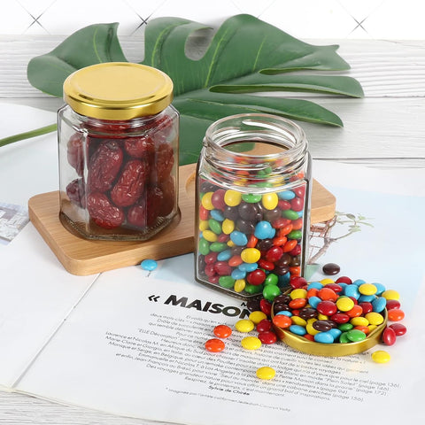 Clear Hexagonal Glass Jars with Gold Cap 85ml (162Pcs/Ctn) (Copy)
