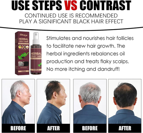 Hair Nourishing Spray White To Blacks Black Herbal Hairs Liquid (3Pc Pack)