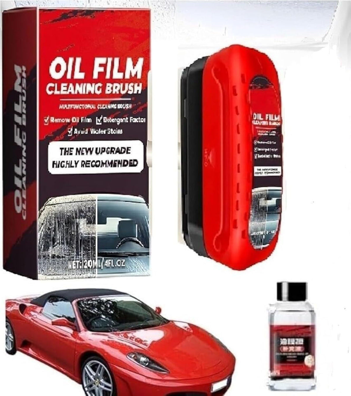 Automotive Oil Film Cleaning Brush, Anti-Rain Fog Cleaning Glass Brush