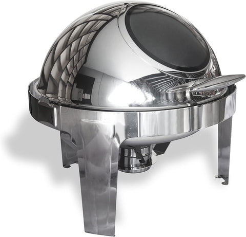 Stainless Steel Chafing Dish with Roll Top (Transparent Lid)