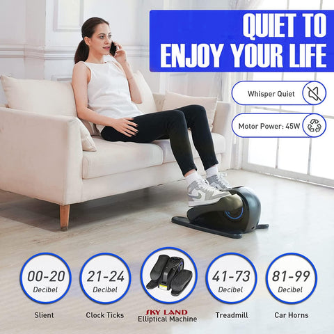 Under Desk Electric Elliptical Trainer, Quiet Home Office,