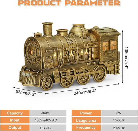 Essential Oil Diffuser, 300ml Train Diffusers for Essential Oils Large Room,Aromatherapy