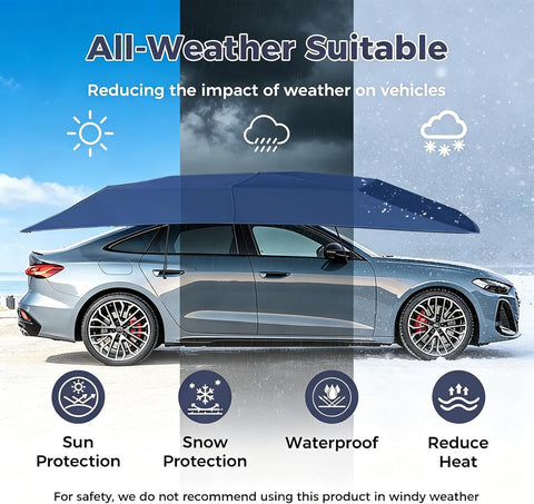 Fully Automatic Car Umbrella for Roof with Remote, 4.2m/4.8m/5.2m Universal Car Tent with Bracket
