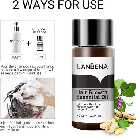 LANBENA Hair Growth Essencial Oil Organic Hair Growth Oils for Hair Thickening