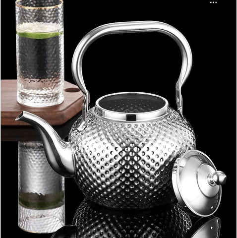 Stainless Steel Teapot Hammer Pattern 1.2L\1.5L\2L Teapot with Infuser Stainless Steel Water Boilers  - Bobo Pot