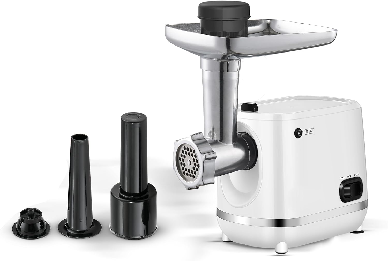 AFRA Meat Grinder, 1200w, 3 Cutting Discs, Aluminum Construction