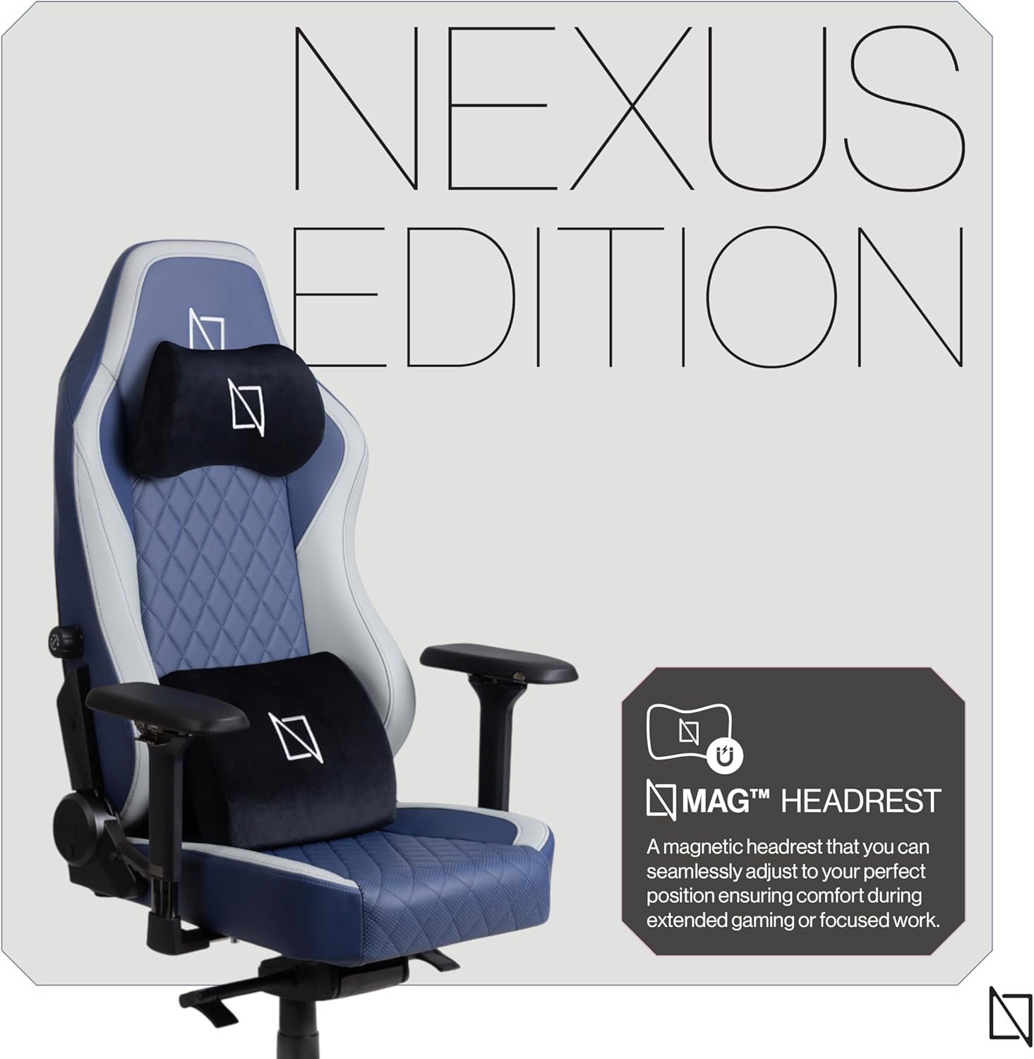 Navodesk APEX AIR, Ergonomic Gaming Chair (CLOUD LEATHER - M, DEEP BLUE)
