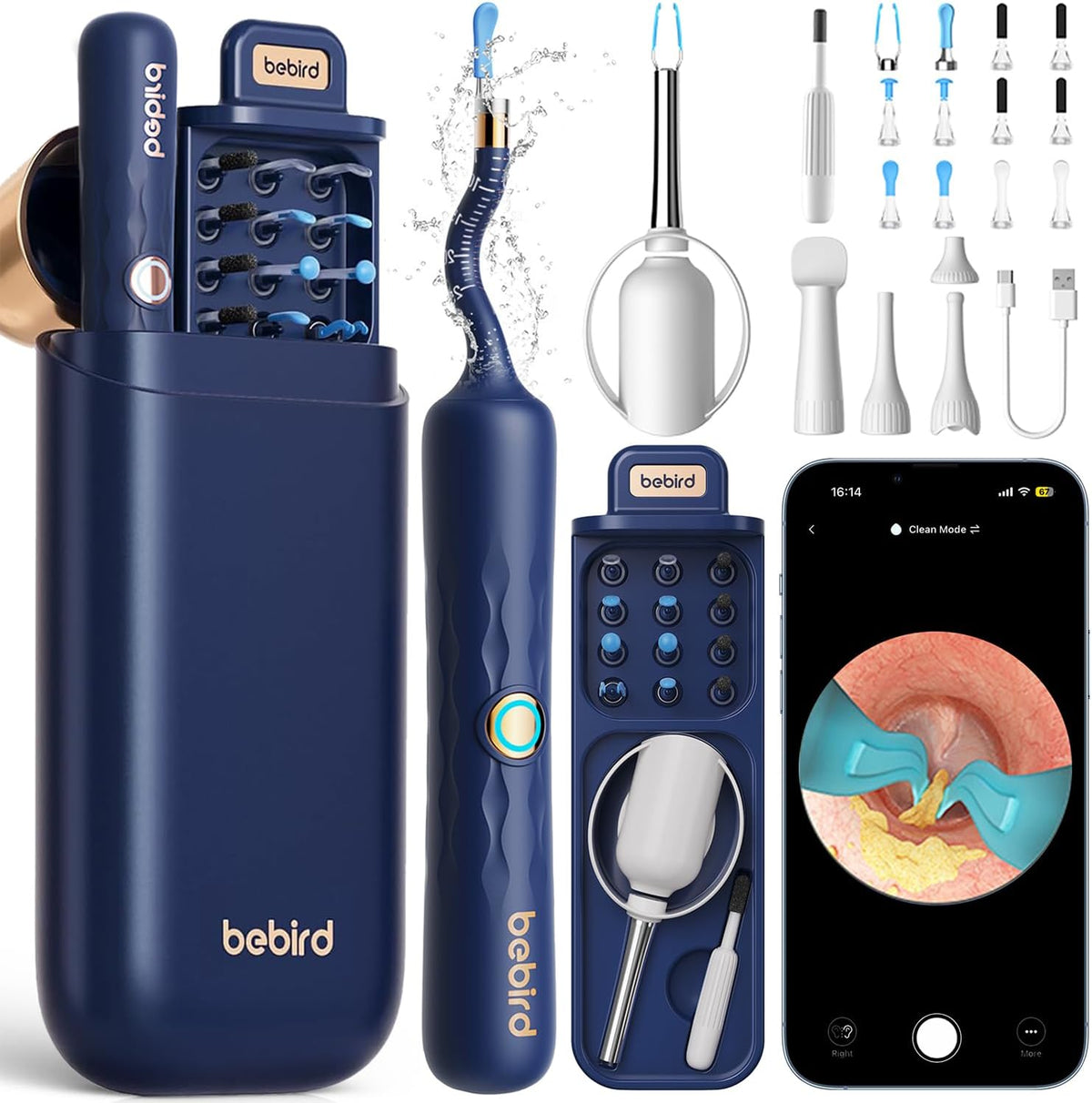 Bebird Earsight Plus Ear Wax Removal Tool Camera, Ear Cleaner with Flexible Wireless Ear Camera Otoscope