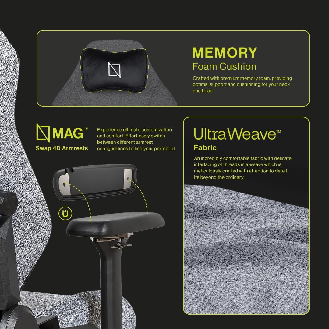 Navodesk APEX AIR, Ergonomic Gaming Chair (PRO UltraWeave - Grey)