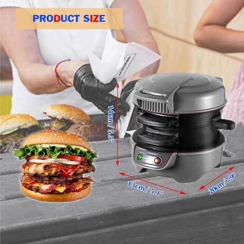Sandwich Toaster Burger Maker, Panini Press with Egg Rings and Timer