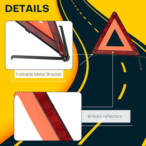 Olmecs 5 Pack Reflective Safety Triangle Kit