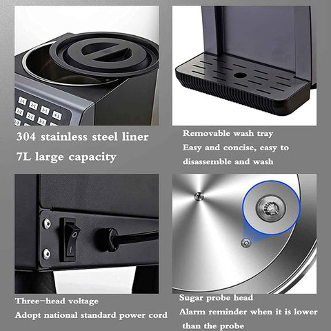 Automatic Syrup Dispenser, 7L Fructose Dispenser, 304 Stainless Steel Liner