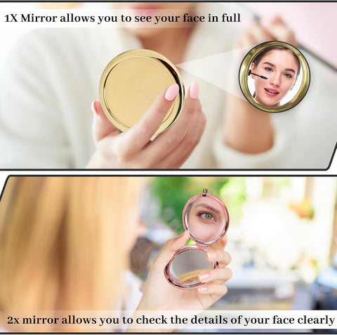 Olmecs Portable Magnifying Makeup Mirror Two-sided folding mirror