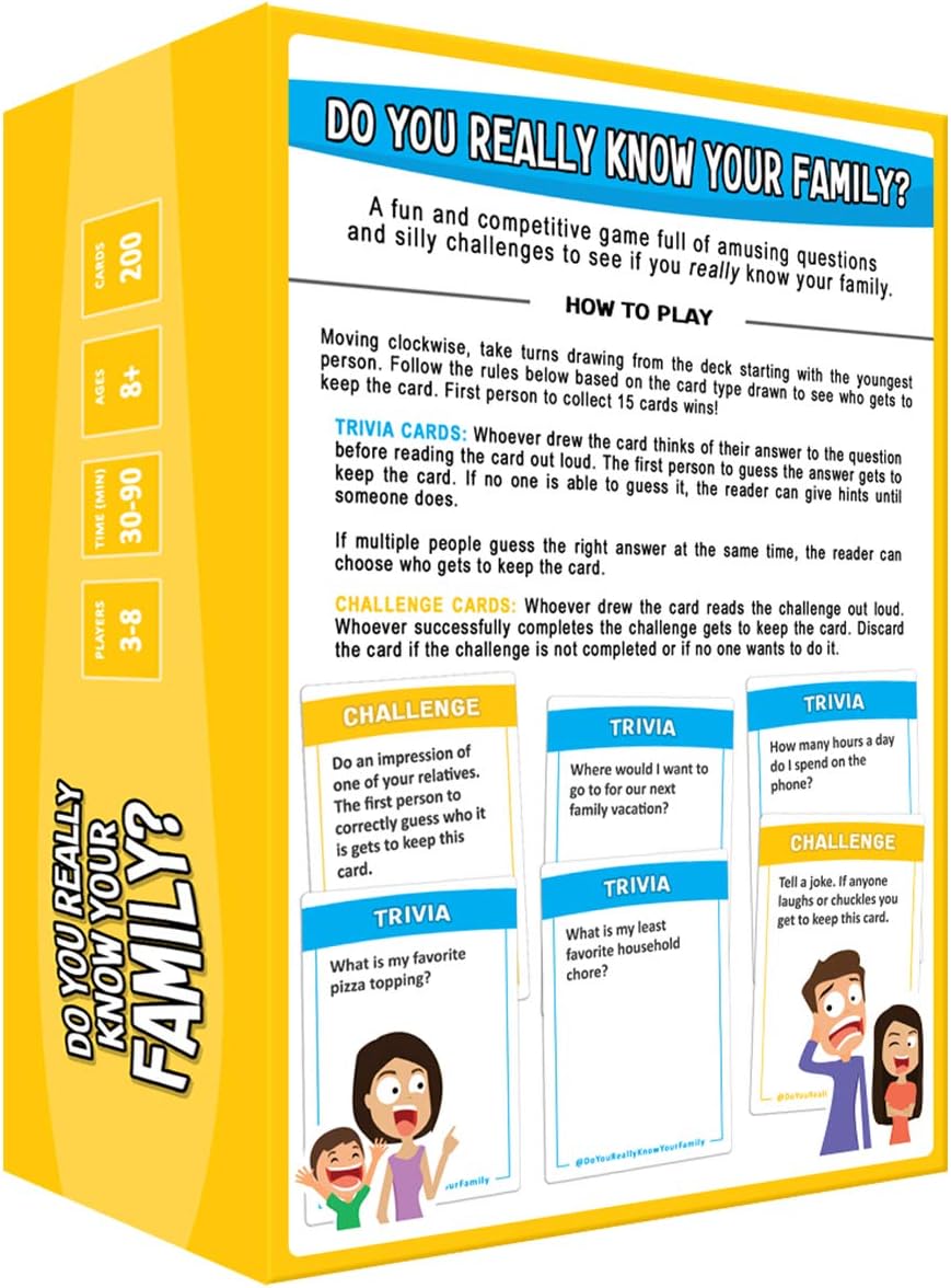 DO YOU REALLY KNOW YOUR FAMILY? A Fun Family Game Filled with Conversation Starters and Challenges - Great for Kids