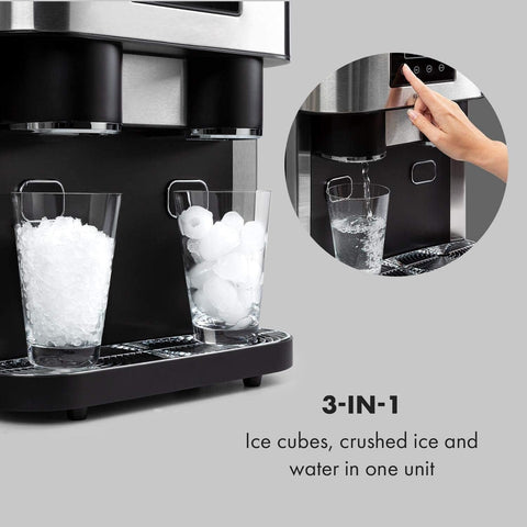 Olmecs Ice Maker, 3-in-1: Ice Cubes, Crushed Ice, Cold Water, LCD Display, 1.8L Tank