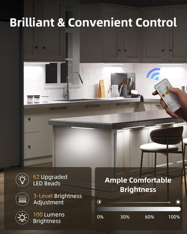EZVALO Under-Unit Light Kitchen LED with Charging Station 62 LEDs