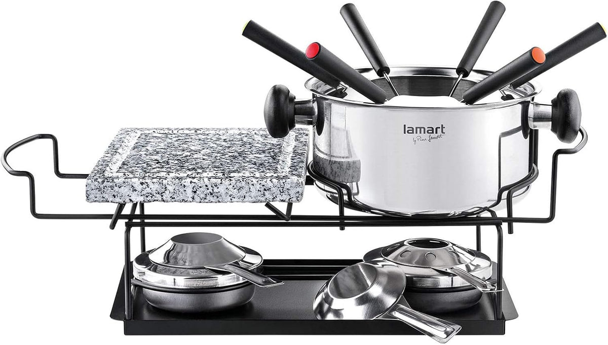 Lamart Liha Stainless Steel Fondue Set - 13 Pieces, Silver