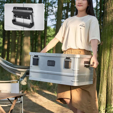Aluminum and Magnesium Alloy Camping Storage Box, Cooking and Outdoor Gear Box, Fishing Gear Organizer (Green)