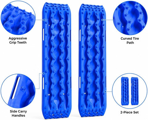 Recovery Traction Boards 2 Pack for 4x4 SUV Truck & Off-Road Vehicles – Heavy Duty Tire Traction Mats