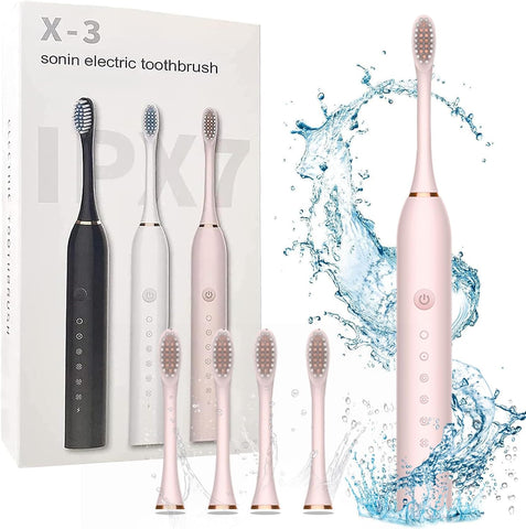Necomi Sonic Electric Toothbrushes, USB Rechargeable Ultrasonic Tooth Brush with 4 Brush Heads