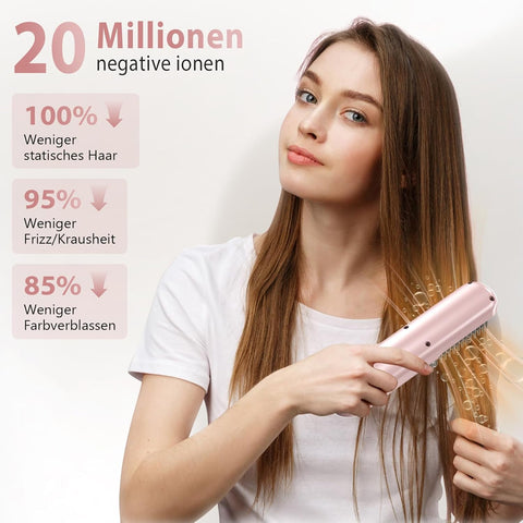Rechargeable Mini Cordless Straightener, Portable Heated Brush