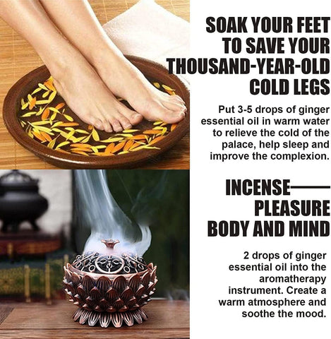 Natural Drainage Ginger Oil Essential Relax Massager Liquid 2Pcs