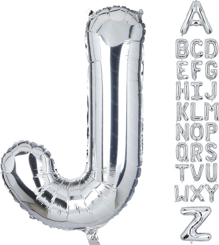 Willow 40 Inch Large Helium Silver Letter for Birthday Party Anniversary Valentine's Day Supplies