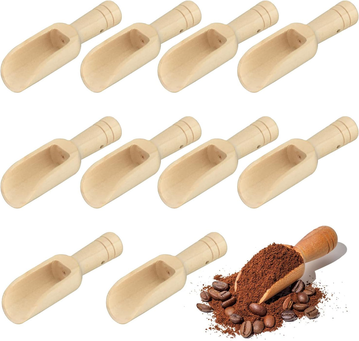 Willow 12Pcs Mini Wooden Spoon, Bath Salt Spoons, Mini Wooden Spoon, Small Spoon for Glasses