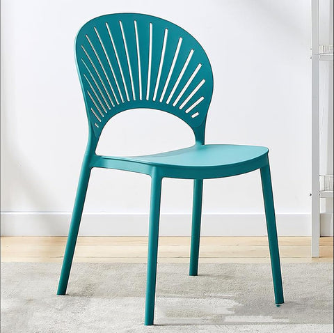 Olmecs Contemporary Style Plastic Open Side Chair Colorful Stacking Dining Chair for Home
