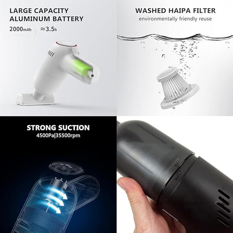 Portable Handheld Vacuum Cleaner Cordless, USB Rechargeable