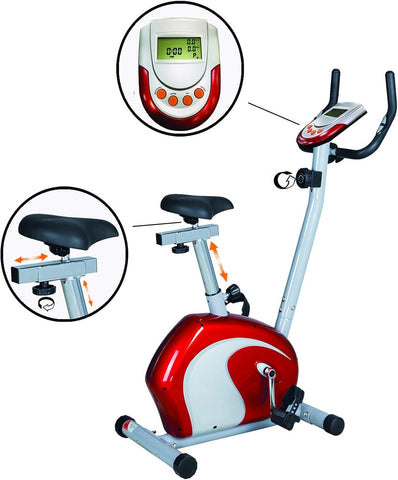 Magnetic Upright Exercise Bike, 8 Levels, Adjustable Seat, EM-1531