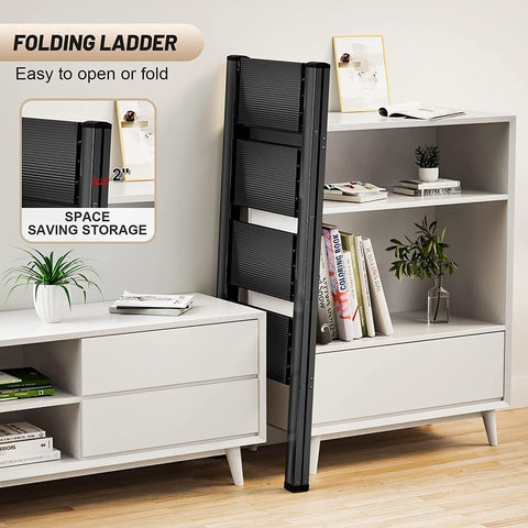 Olmecs 4 Step Ladder Aluminum Folding Step, Stool with Anti-Slip Sturdy and Wide Pedal (Copy) (Copy)